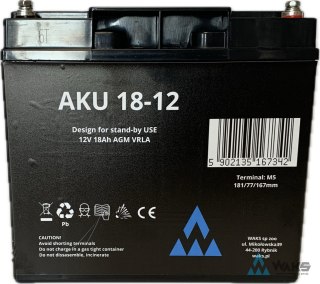 AKU 18-12: akumulator AGM 12V / 18Ah