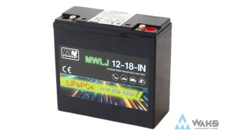 MWLJ 12-18-IN: MWLJ 12-18-IN: akumulator LiFEPO4 12.8V/18Ah IN / LiFePO4 battery 12.8V/18Ah IN - (181x76x165mm)