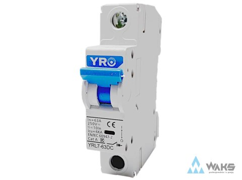 DC breaker 250Vdc/63A, wyłącznik prądu stałego, 2P, 6kA DC breaker 250Vdc/63A, wyłącznik prądu stałego, 2P, 6kA