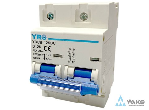 DC breaker 600Vdc/125A ch-ka D, wyłącznik prądu stałego, 2P, 10kA DC breaker 600Vdc/125A ch-ka D, wyłącznik prądu stałego, 2P, 10kA