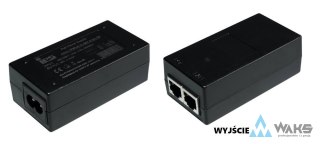 Desktop PoE 48V/0,5A/24W RJ45 z gniazdem IEC C8