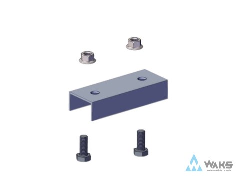 PVS-ŁSz-40x40-R1/R2-SET: łącznik szyn 40x40mm z kompletem śrub i nakrętek PVS-ŁSz-40x40-R1/R2-SET: łącznik szyn 40x40mm z kompletem śrub i nakrętek