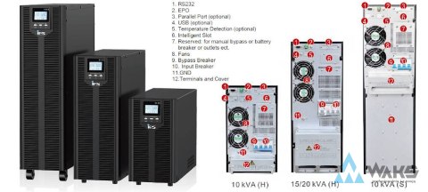 UPS TOWER 3x400V/1x230Vac 10kW/10kVA true online, backup time 3min (75% load) UPS TOWER 3x400V/1x230Vac 10kW/10kVA true online, backup time 3min (75% load)